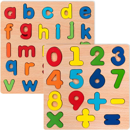 Alphabet and Numbers Wooden Puzzles