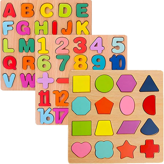 Alphabet and Numbers Wooden Puzzles